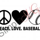 Peace. Love. Baseball Cut File
