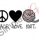Peace. Love. Knit Cut File