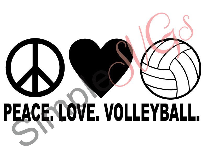 Peace. Love. Volleyball Cut File