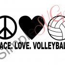 Peace. Love. Volleyball Cut File