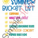 Summer Bucket List Sign Cut File