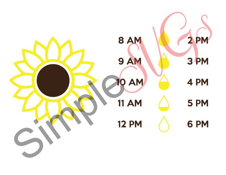 Sunflower Water Tracker Cut File