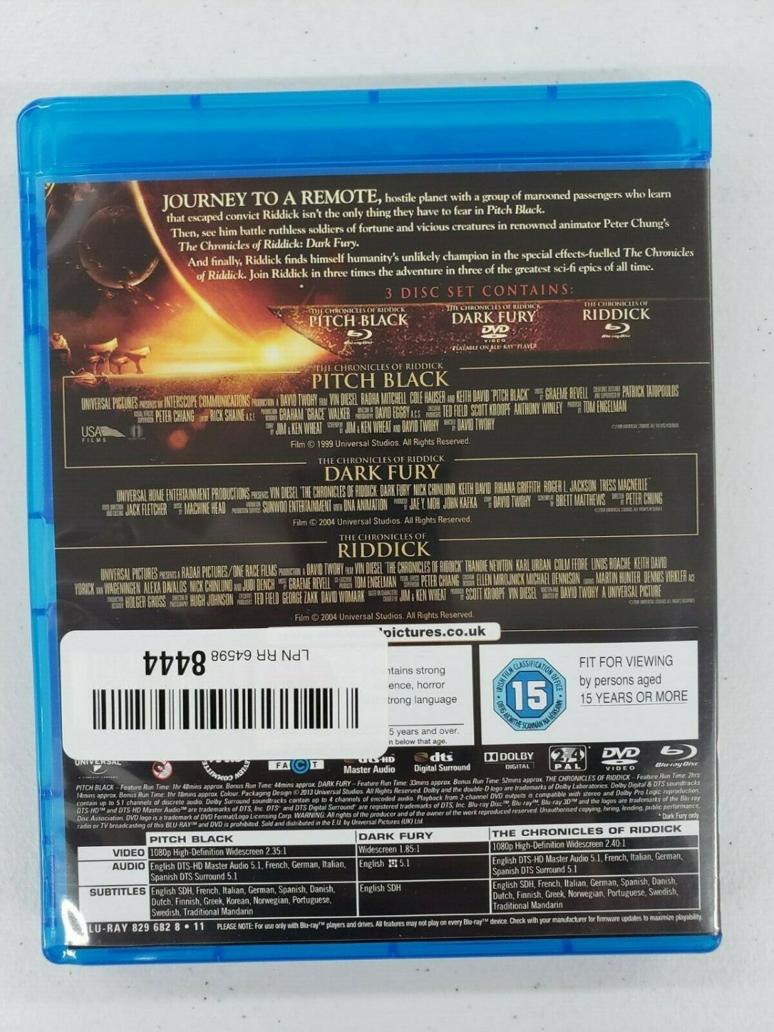 Riddick Collection [Bluray] [Region B/2]