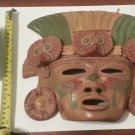 Mayan Aztec Terra Cotta Clay Mask Birds Wall Face Mask