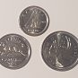 Lot 3 Coins Canada King Charles 2023