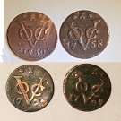 Coin 1 Duit Zeeland Netherlands East Indies 1730 1768 1777 1791