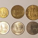 Lot 6 Coin Thailand 25 50 satang 1957 1977 1983 1 baht 1990 1993 2004