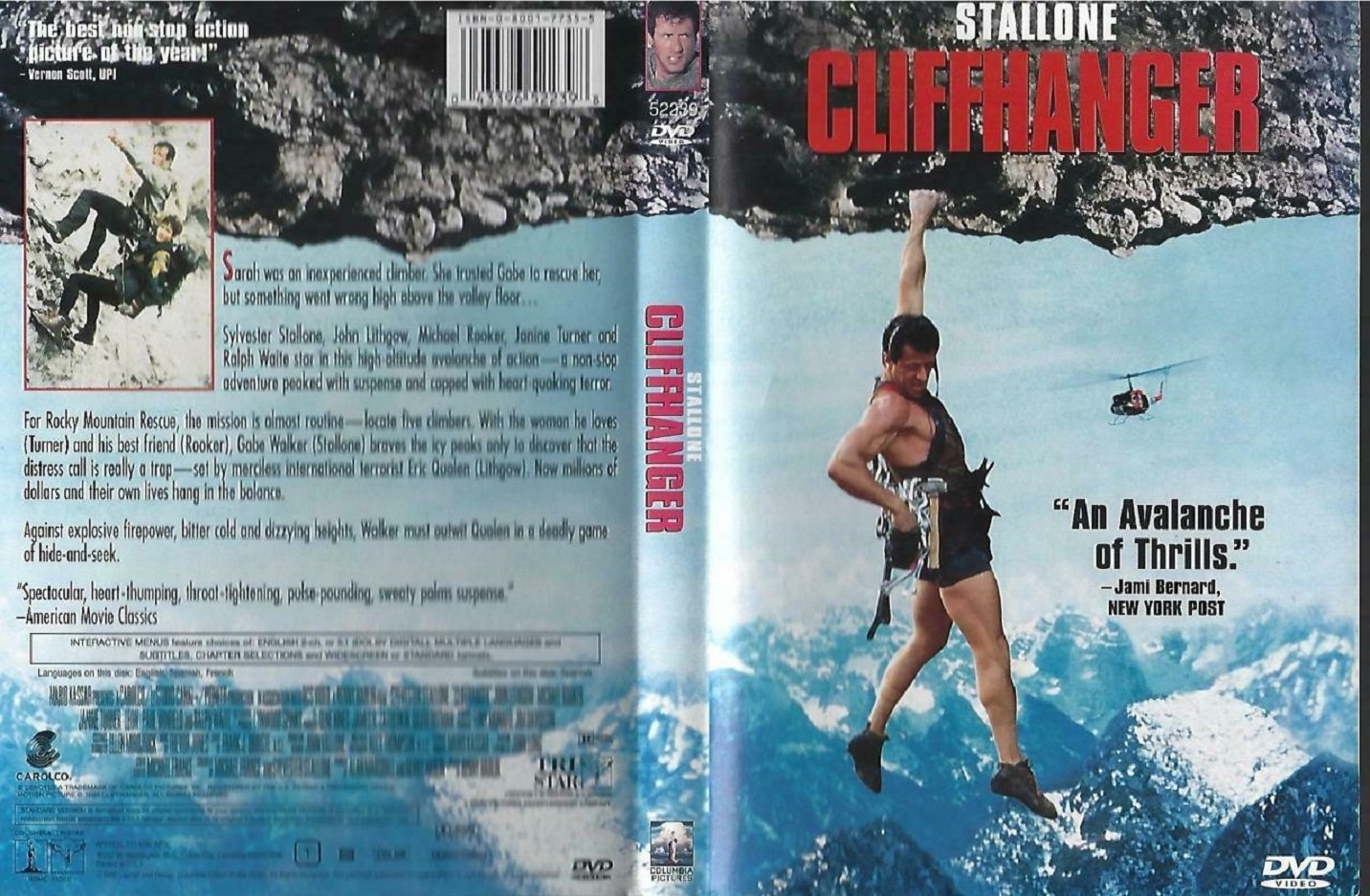 Cliffhanger (DVD, 2000) Sylvester Stallone, John Lithgow LIKE NEW with ...