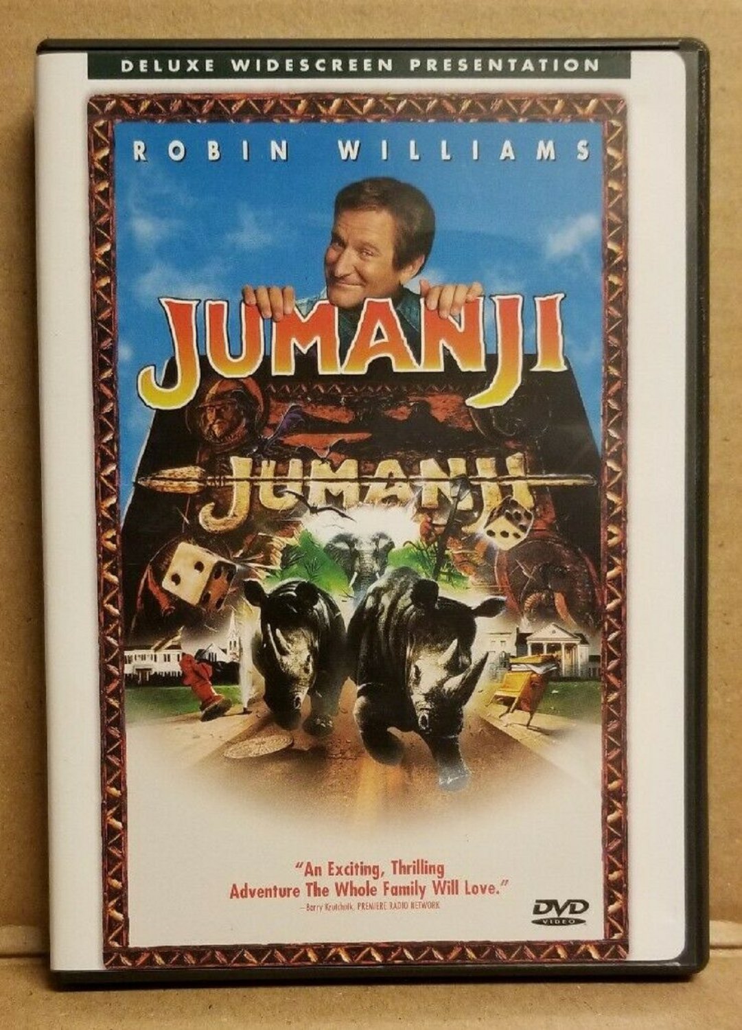 JUMANJI DELUXE WIDESCREEN DVD ROBIN WILLIAMS, Like New with FLYER