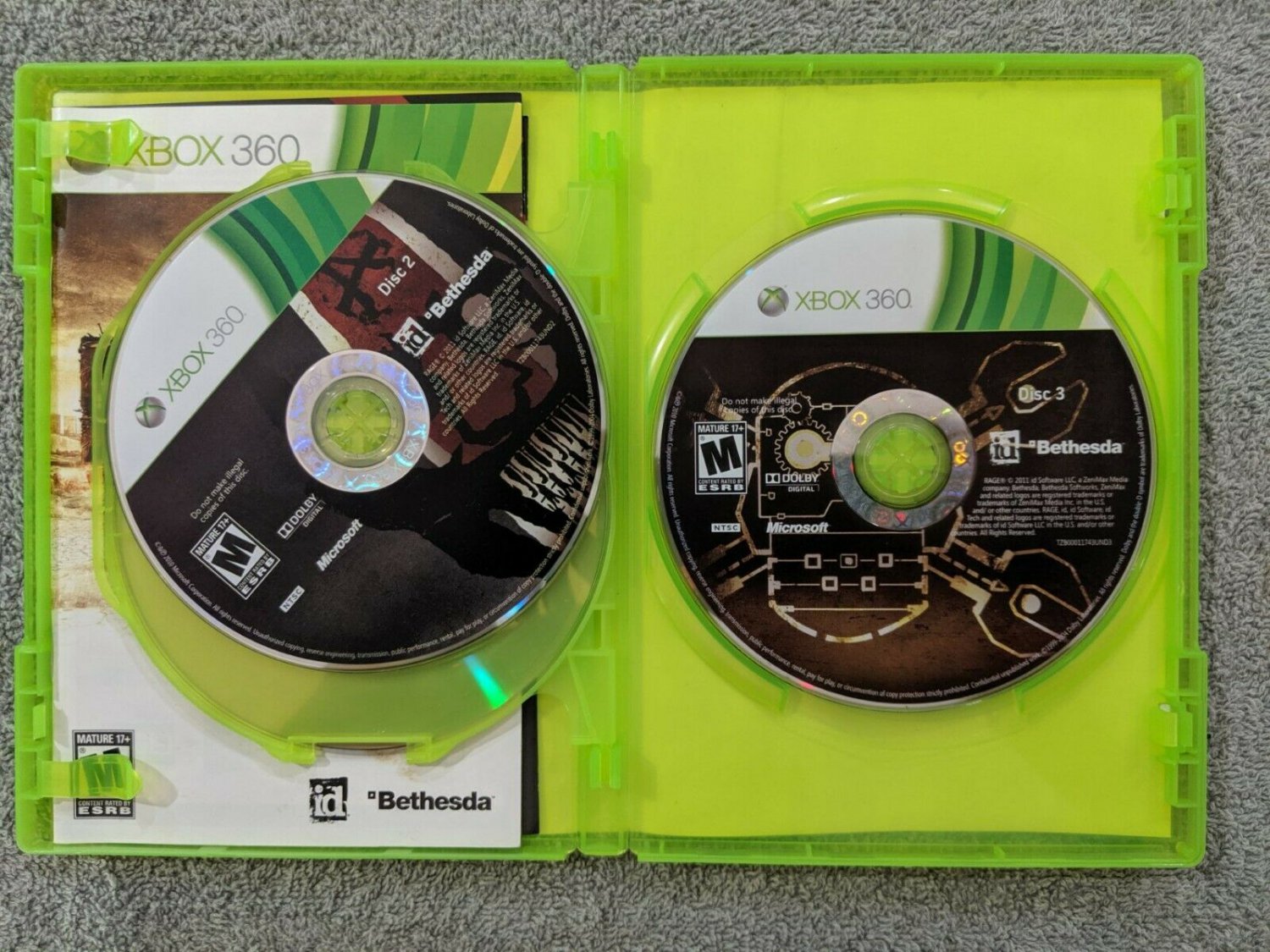 XBox 360 Rage: Anarchy Edition - 3 Disc set LIKE NEW with BOOKLET