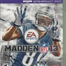 Madden NFL 13 (Microsoft Xbox 360, 2012) LIKE NEW with BOOKLET