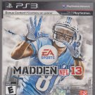 Madden NFL 13 (Sony PlayStation 3, 2012) LIKE NEW