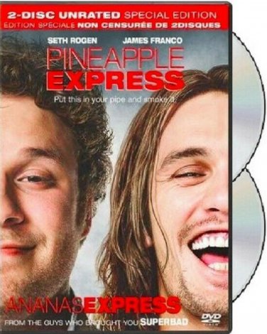 Pineapple Express (DVD 2-Disc Set, Unrated) Seth Rogen, James Franco VERY GOOD with INSERT