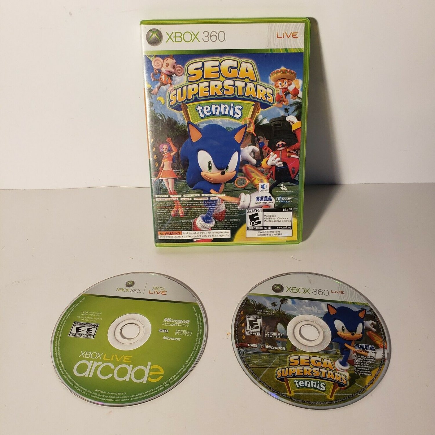 Sega Superstars TennisXbox Live Arcade (Xbox 360) 2 Disc set VERY GOOD
