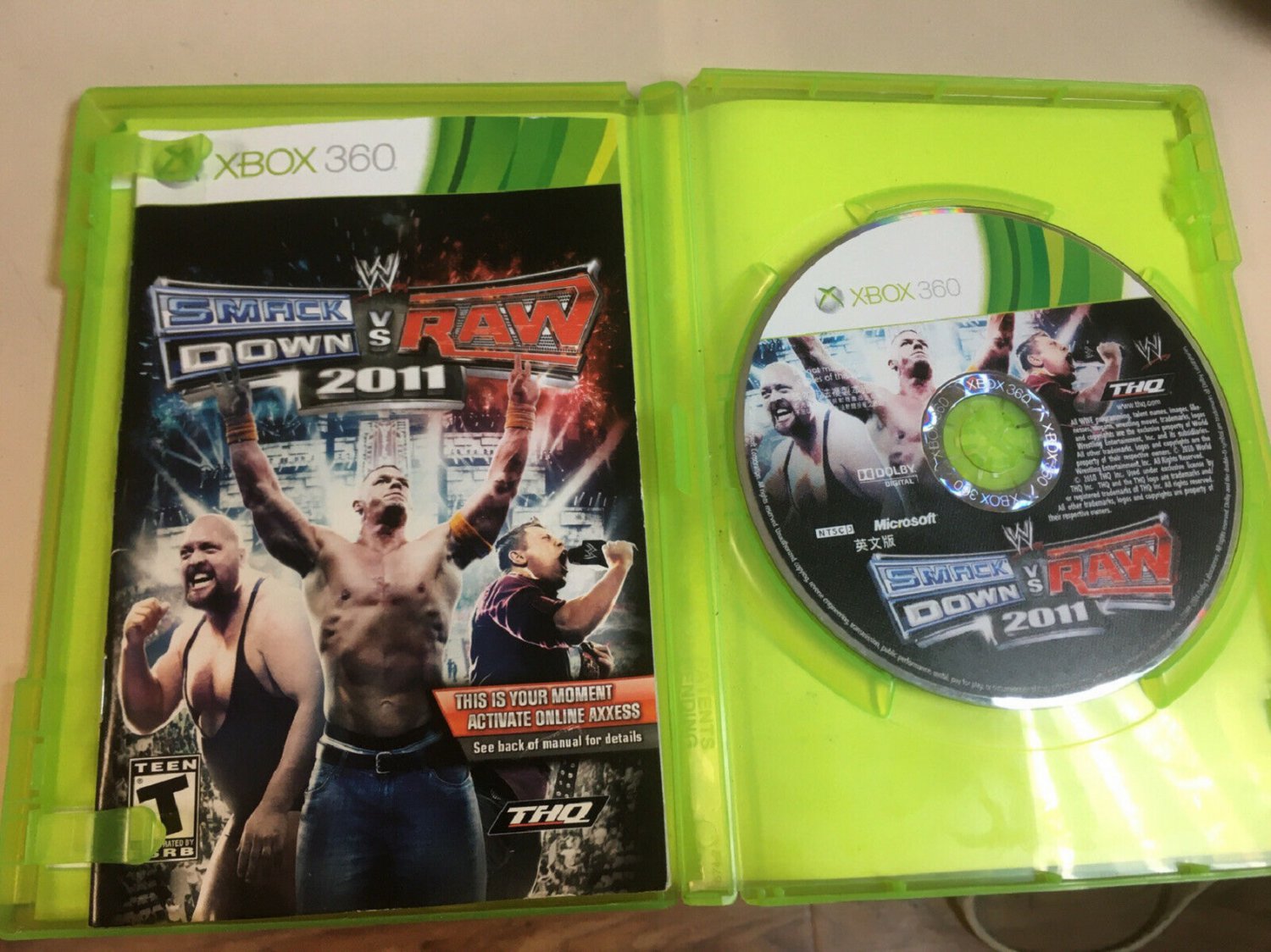 Wwe Smackdown Vs Raw 2011 Xbox 360 Disc Like New No Booklet 8312