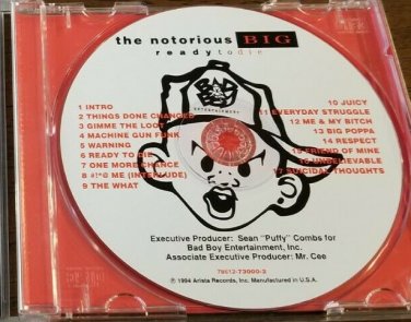 Ready to Die - BIG - Like new disc - NO COVER ART