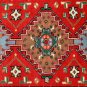 2 X 4 Hand Knotted Geometric Designed Red Color New Area Rug for living rooms