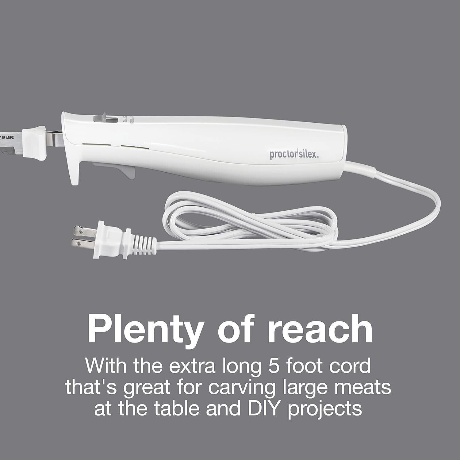 Proctor Silex Easy Slice Electric Knife for Carving Meats, Bread New