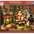 Checking It Twice CHRISTMAS Santa Claus White Mountain 1000 Piece Jigsaw Puzzle
