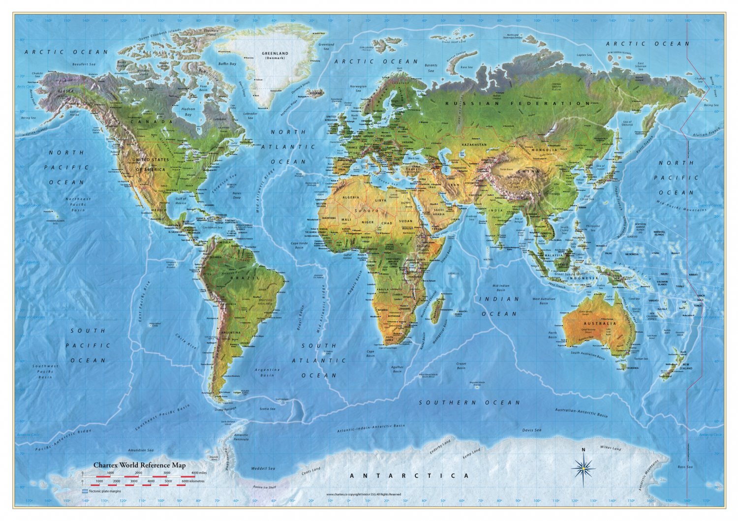 World Map Poster - A2 Size Paper Format