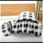 Buffalo Check Black and White Ruffle pillow Shams