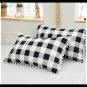 Buffalo Check Black and White Ruffle pillow Shams