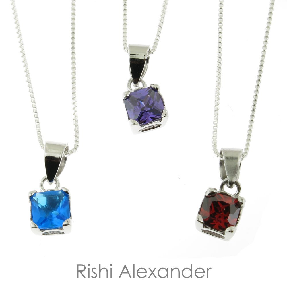 925 Sterling Silver Children Birthstone Necklace All Months Available January From USA