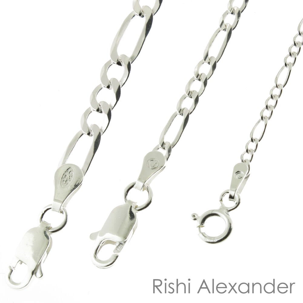 925 Sterling Silver Figaro Link Anklet Stamped .925 Italy All Sizes 100 or 4mm 11" Inch From USA
