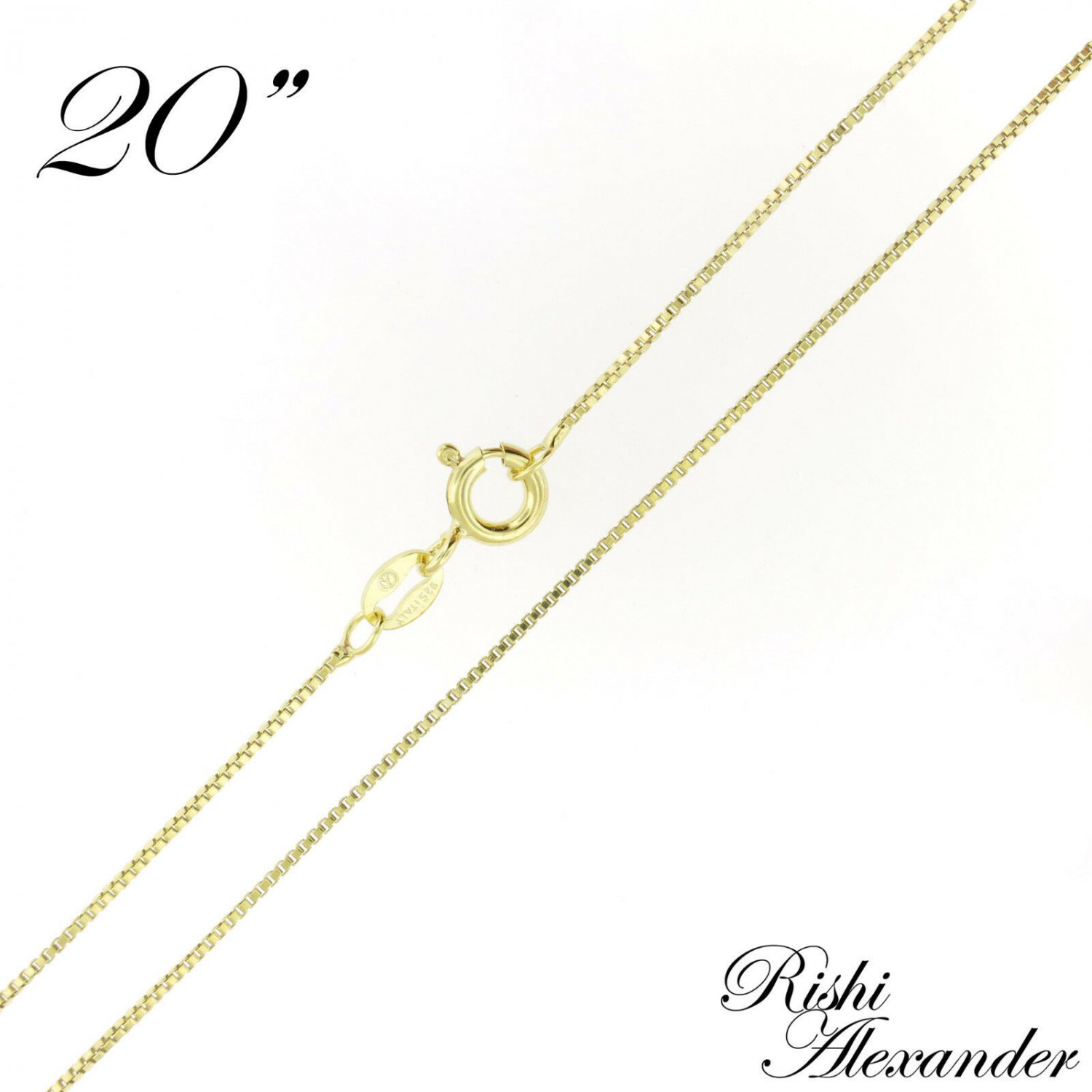 14k Gold over 925 Sterling Silver Box Chain Necklace 0.8mm Wholesale Lot of 10 20" Inch 10 Chains Fr
