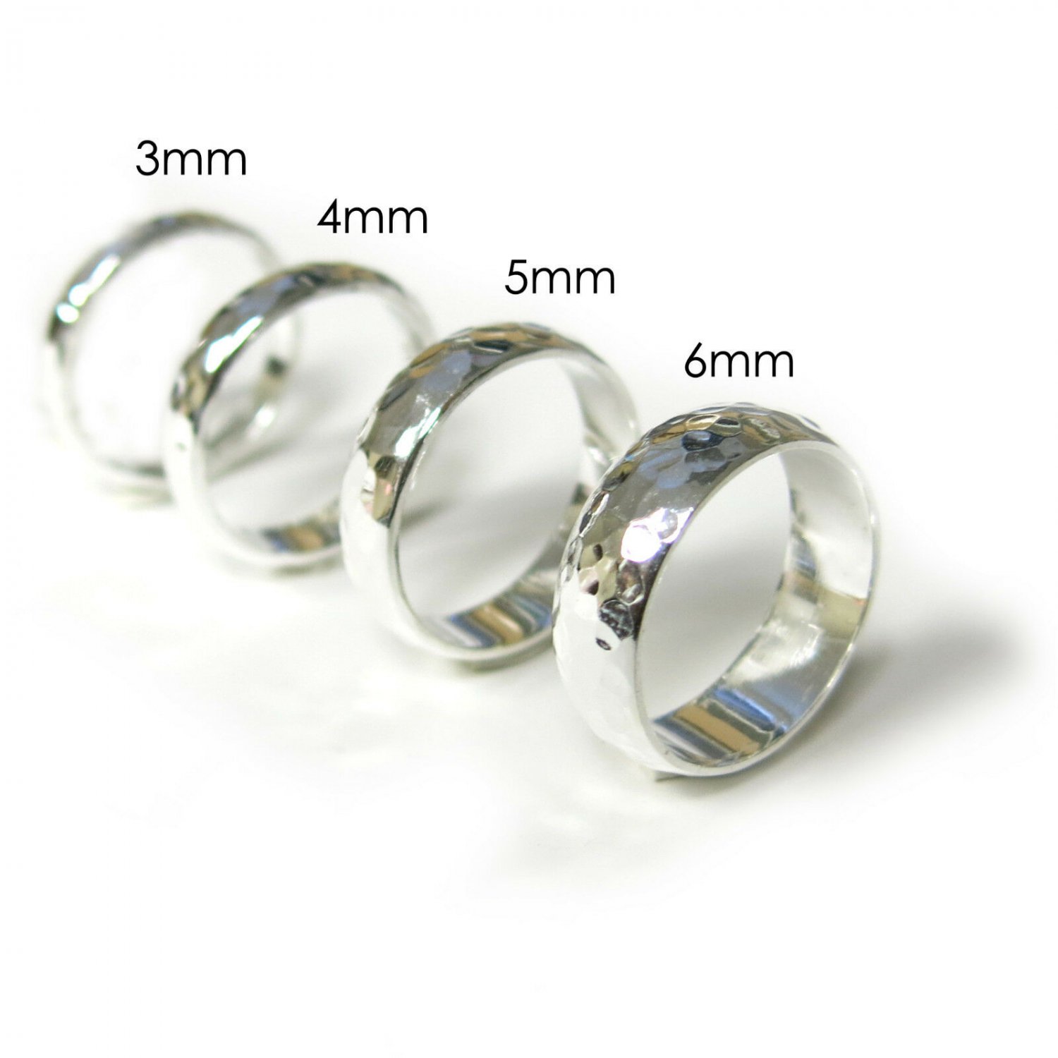 925 Sterling Silver Hammered Ring Wedding Band All Sizes 6mm 9 From USA