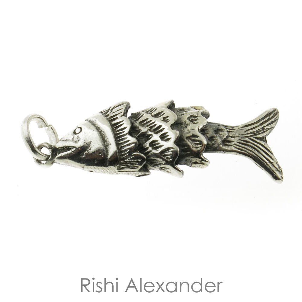 925 Sterling Silver Fish Pendant with 16" Chain From USA