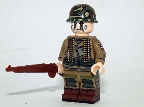 KoloToys Minifigure 82nd Airborne US Army soldier gunner D Day WW2 paratrooper Minifigure Toys