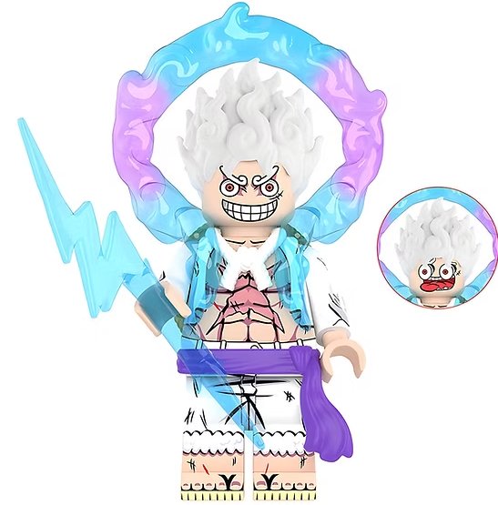 KoloToys Luffy Nika Gear 5 Minifigure (Blue) Superhero Minifigures