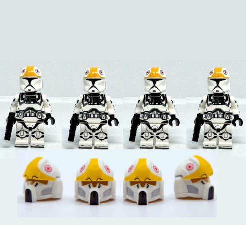 KoloToys Clone Pilot Phase 1 Star Wars Attack of the Clones x4 Pilot+P2 Helmet Minifigures