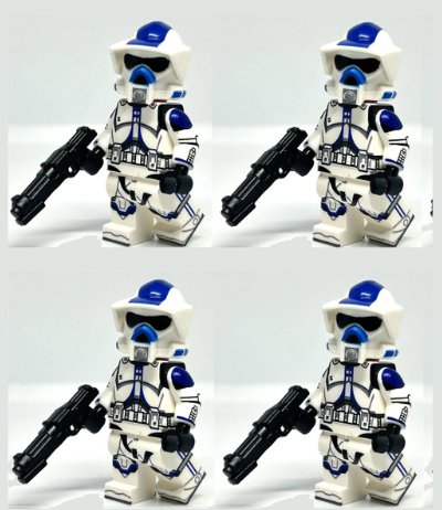 KoloToys 4x 501st ARF Trooper Star Wars Clone Troopers DC-15s Blasters Minifigures