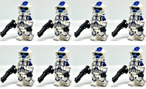 KoloToys 8x 501st ARF Trooper Star Wars Clone Troopers DC-15s Blasters Minifigures