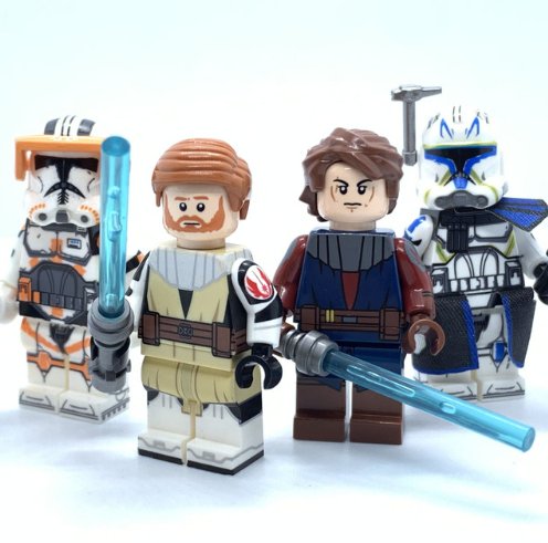 KoloToys Captain Rex Commander Cody Obiwan Kenobi and Anakin Skywalker Star Wars Minifigure