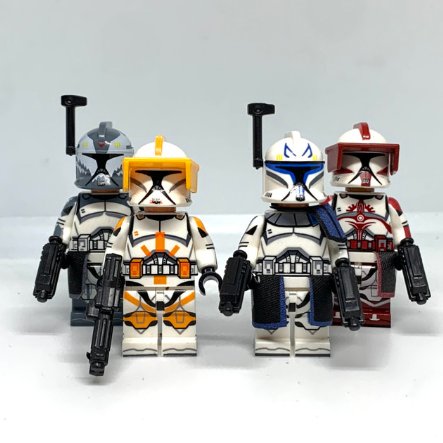 KoloToys Clone Commander Set Captain Rex Commanders Fox Wolffe Cody Minifigure