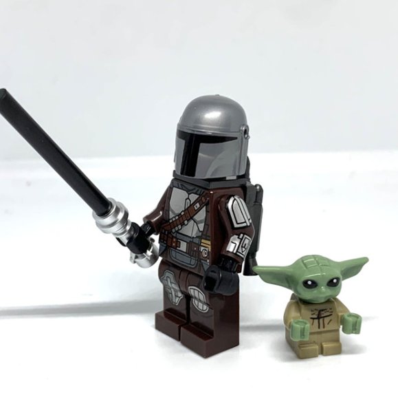 KoloToys Mandalorian and Baby Yoda Star Wars Din Djarin and Grogu with Darksaber Minifigures