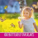 100 butterfly overlays:wedding overlays, flying butterfly photo overlays PNG