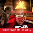 flame overlays, Fire overlays，Photoshop Overlay for PNG！
