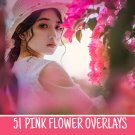 51 Pink flower overlays，photoshop summer overlays，digital backdrop