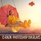 15 Rain overlays: Rainy Weather photoshop Overlays, Rain PNG