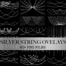 Silver String Light overlays:silver light Photoshop overlays PNG format