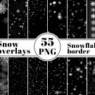 55 snow overlays:snowflake snowfall photoshop overlays