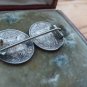 Antique-Vintage Victorian Sterling Silver Brooch -1888 Sixpences Brooch- 6.45g