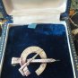 Antique VICTORIAN 1872 H/M SILVER PIN BROOCH LUCKY HORSESHOE EQUESTRIAN !!!