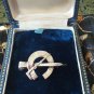 Antique VICTORIAN 1872 H/M SILVER PIN BROOCH LUCKY HORSESHOE EQUESTRIAN !!!