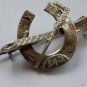 Antique VICTORIAN 1872 H/M SILVER PIN BROOCH LUCKY HORSESHOE EQUESTRIAN !!!