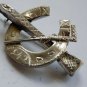 Antique VICTORIAN 1872 H/M SILVER PIN BROOCH LUCKY HORSESHOE EQUESTRIAN !!!